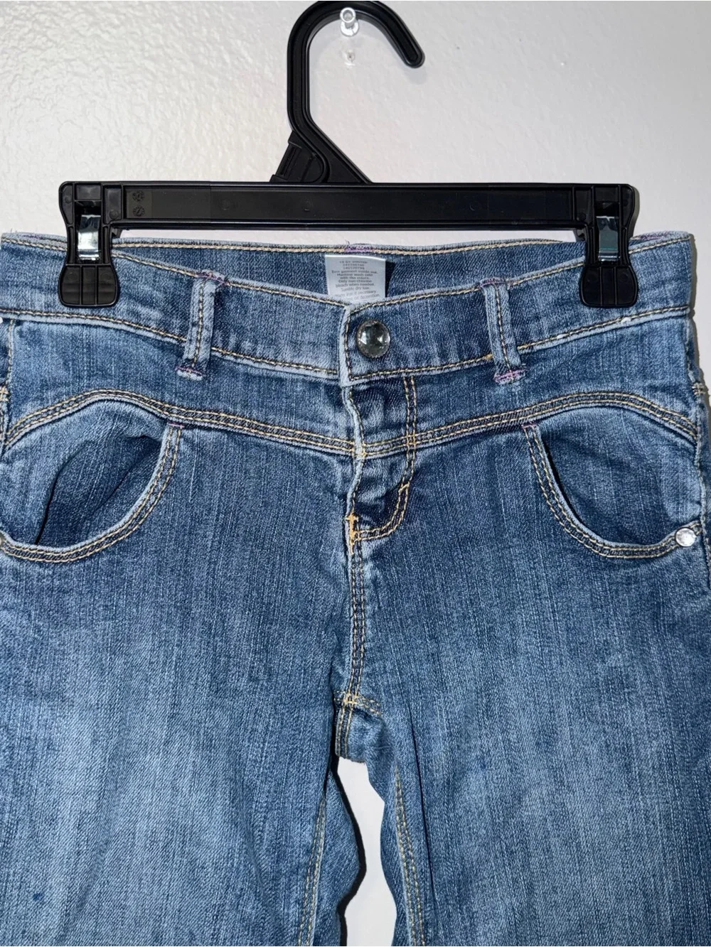 Gymboree Blue Girls' Denim Jeans with Embroidered Hem Detail
